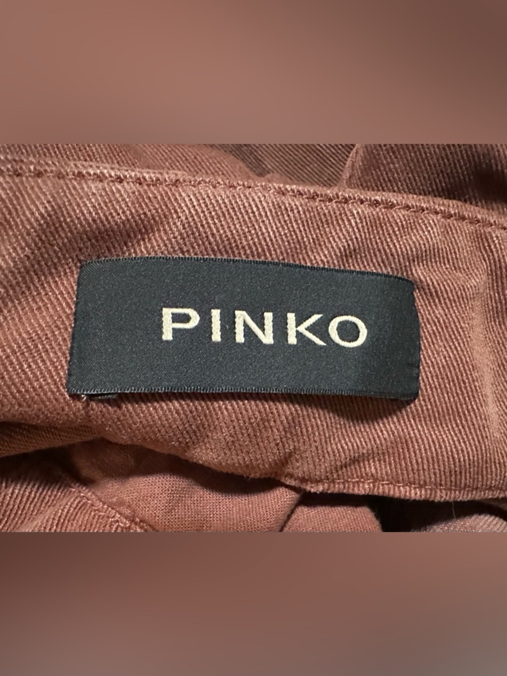 PINKO Brown Lyocell Cargo Pants Button Front Utility Style Womens Sz 0/XS *FLAW* - Picture 8 of 13